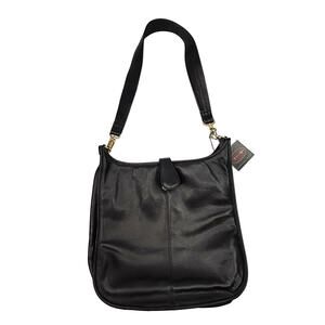 Tannery West Black Leather Saddle shoulder Bag